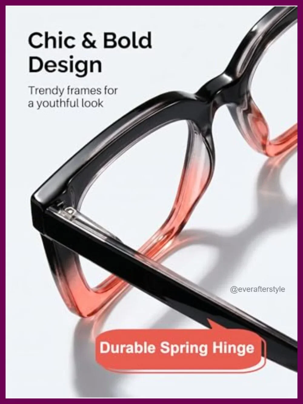 Oversized Square Reading Glasses 4 Pack Blue Light Blocking UV400 Spring Hinge